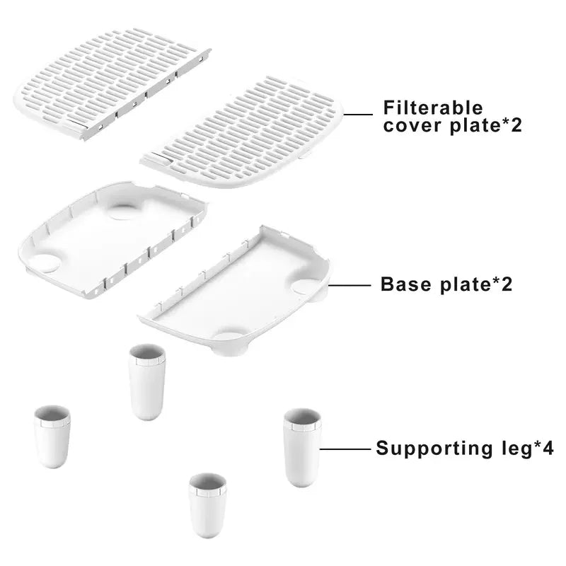 Cat Litter Ramp Plastic Kitten Litter Box Footboard Anti-carrying Cat Litter Pad for Cat Kitten Pet Cleaning Supplies Compatible with Self-Cleaning Litter Box(White)
