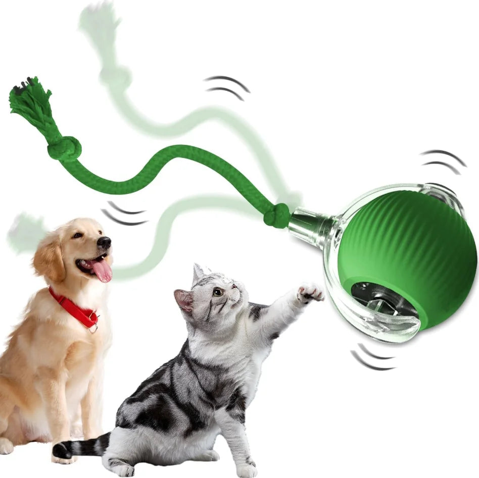Pet Toy Ball with Tail Rope,Smart Automatic Pet Chase Ball Toy, Upgraded Speedy Tail Kitten Toy for Bored Indoor Adult Pets