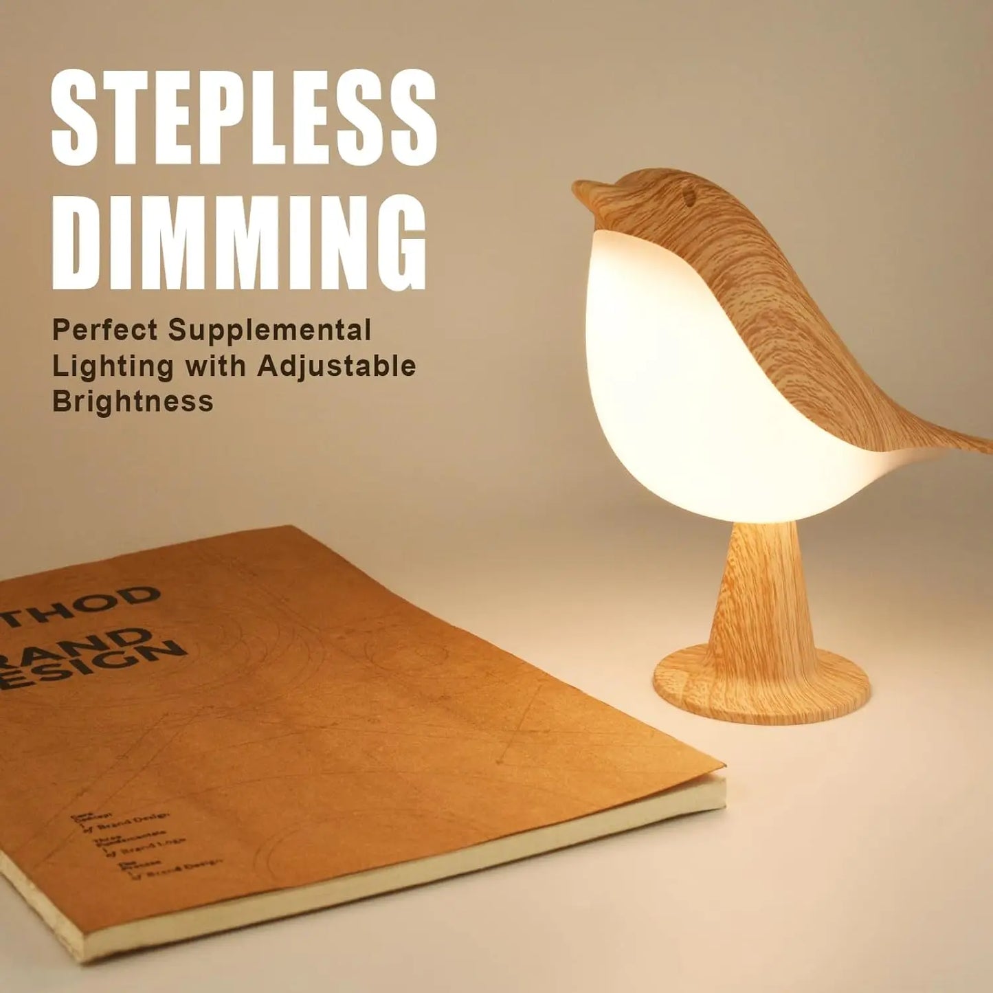 LED Bird Lamp Touch Control Three Level Dimmable USB Rechargeable