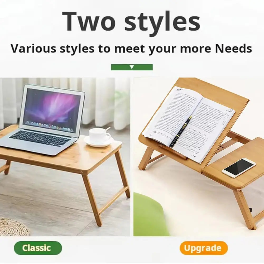 Folding Bamboo Laptop Desk for Bed and Sofa