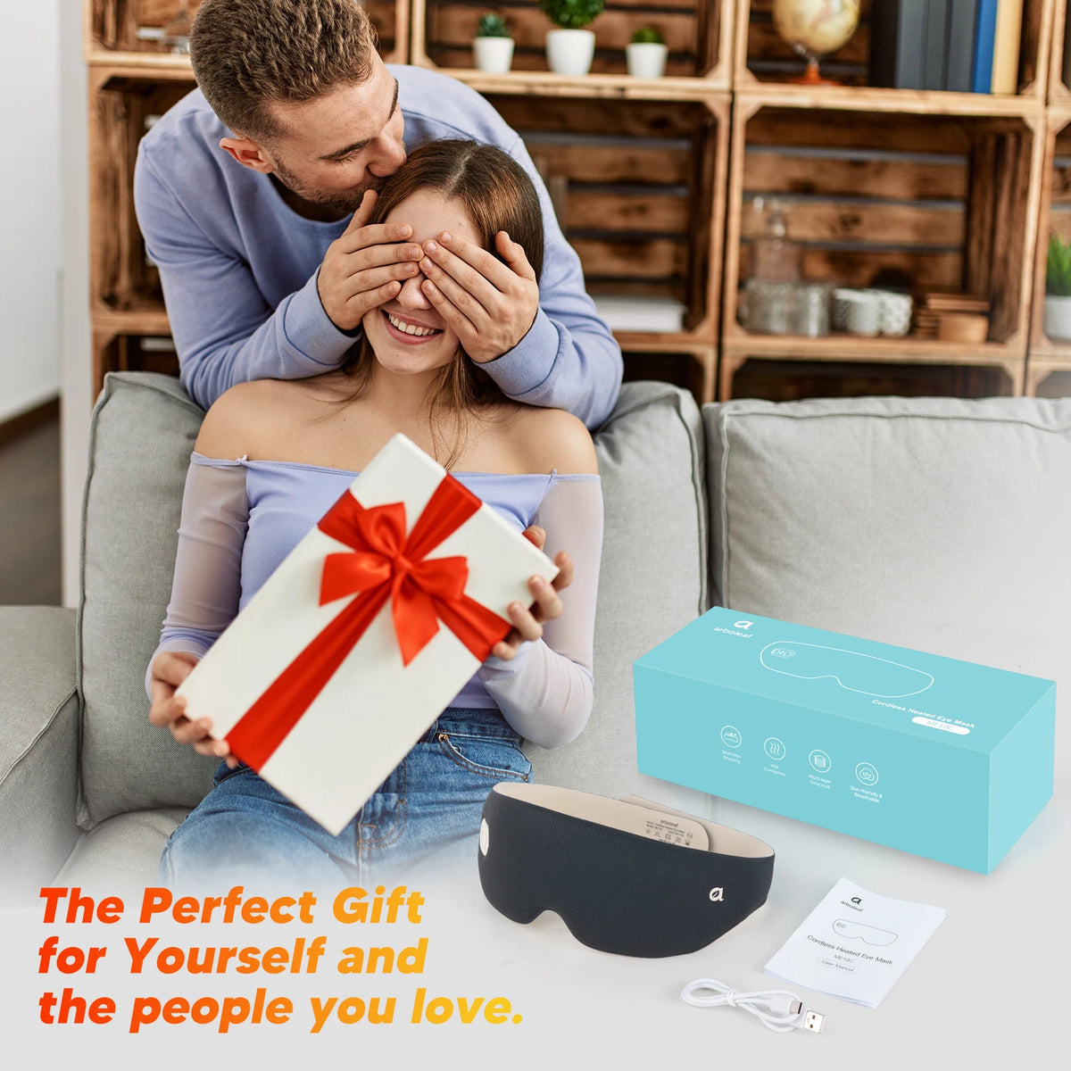 Heated 3D Blackout Sleep Mask with Memory Foam