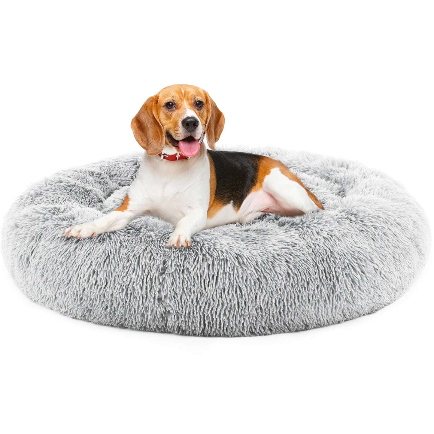 JHK Calming Dog Bed Washable Round Plush Faux Fur