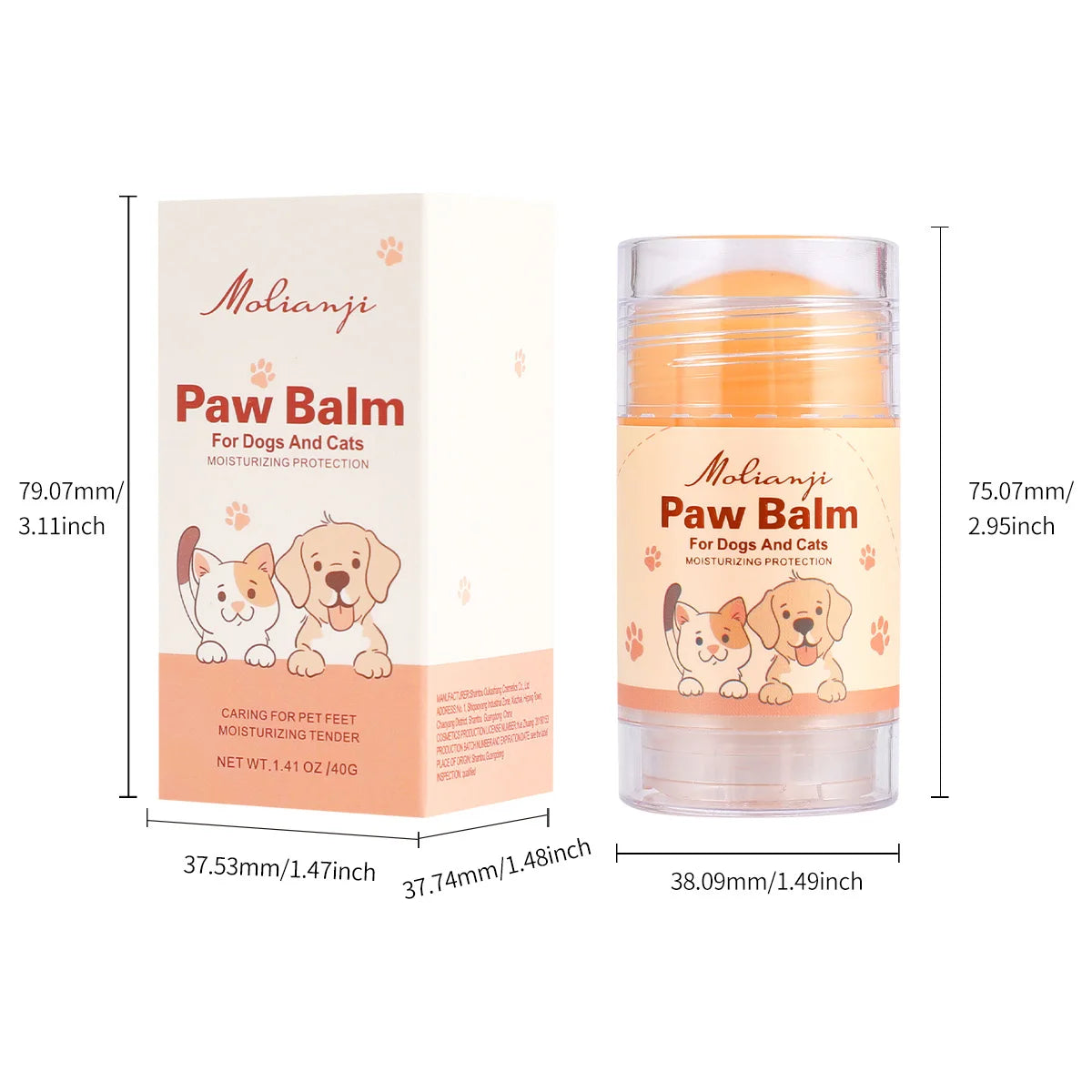 Pet anti cracking moisturizing cream, paw and nose care, deep moisturizing, suitable for cats and dogs, daily pet care