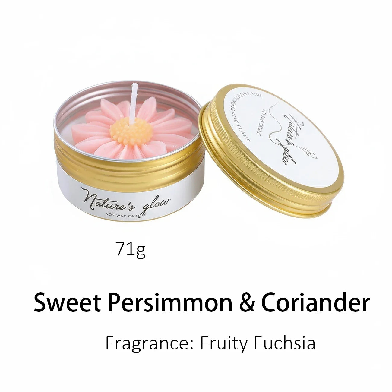 Chamomile Scented Soy Candle Tin Handmade Smokeless Aroma Bedroom Decor Gift