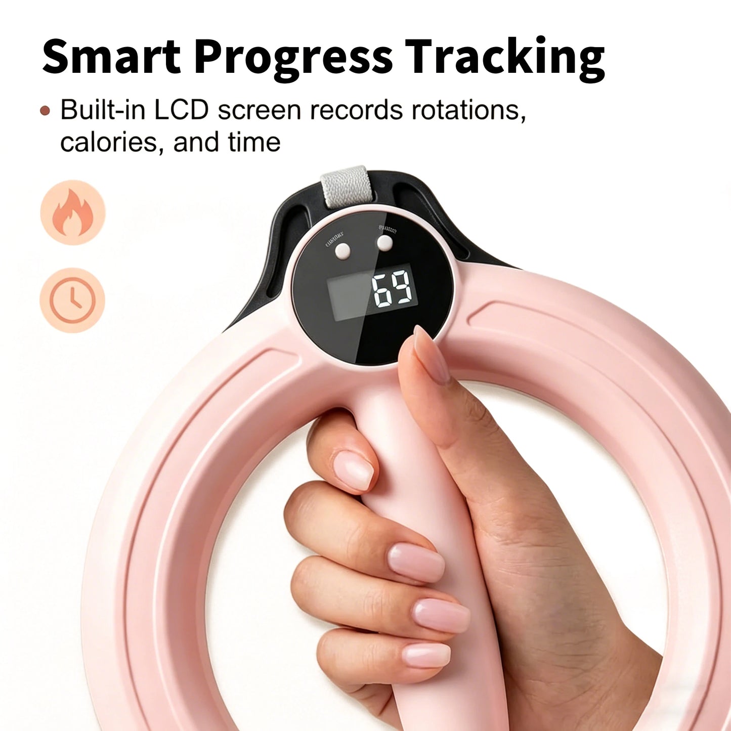 Pink Adjustable Twister Arm Exerciser 3 Display Modes 360° Rotary Hand Cranked Wrist Trainer Non Slip Portable for Home Gym Yoga Pilates Arm Slimmer Fat Burning Full Body Workout Fitness Equipment