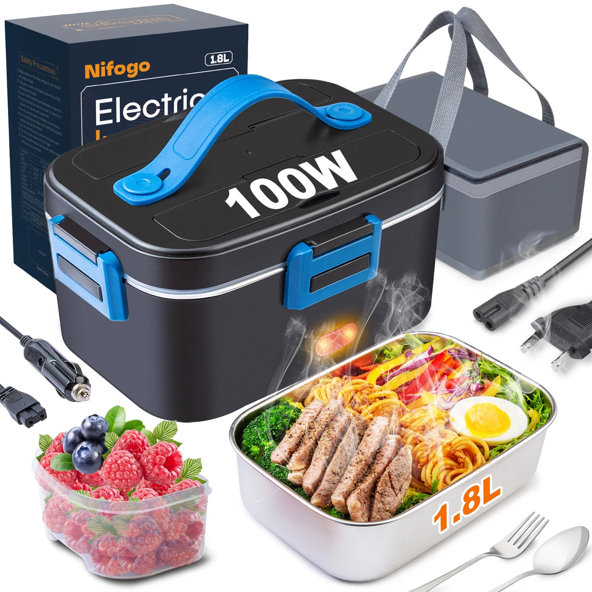 Portable Electric Lunch Box Food Warmer, 1.8 L