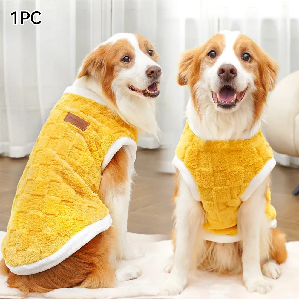 1.5-25kg Flannel Dogs Clothes Winter Warm Sweater Pet Clothing Golden Retriever Dog Coats Sweatshirt Pets Puppy Pullover Vest