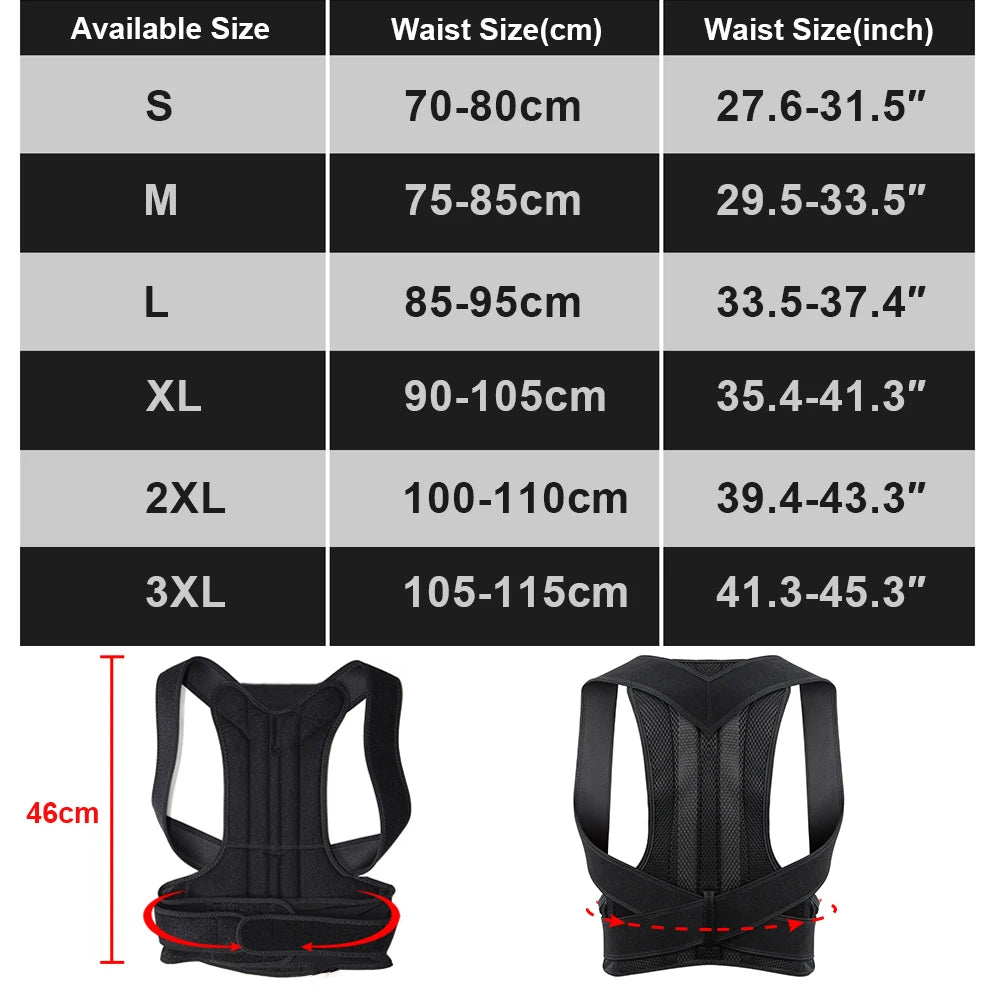 Adjustable Posture Support Back Brace