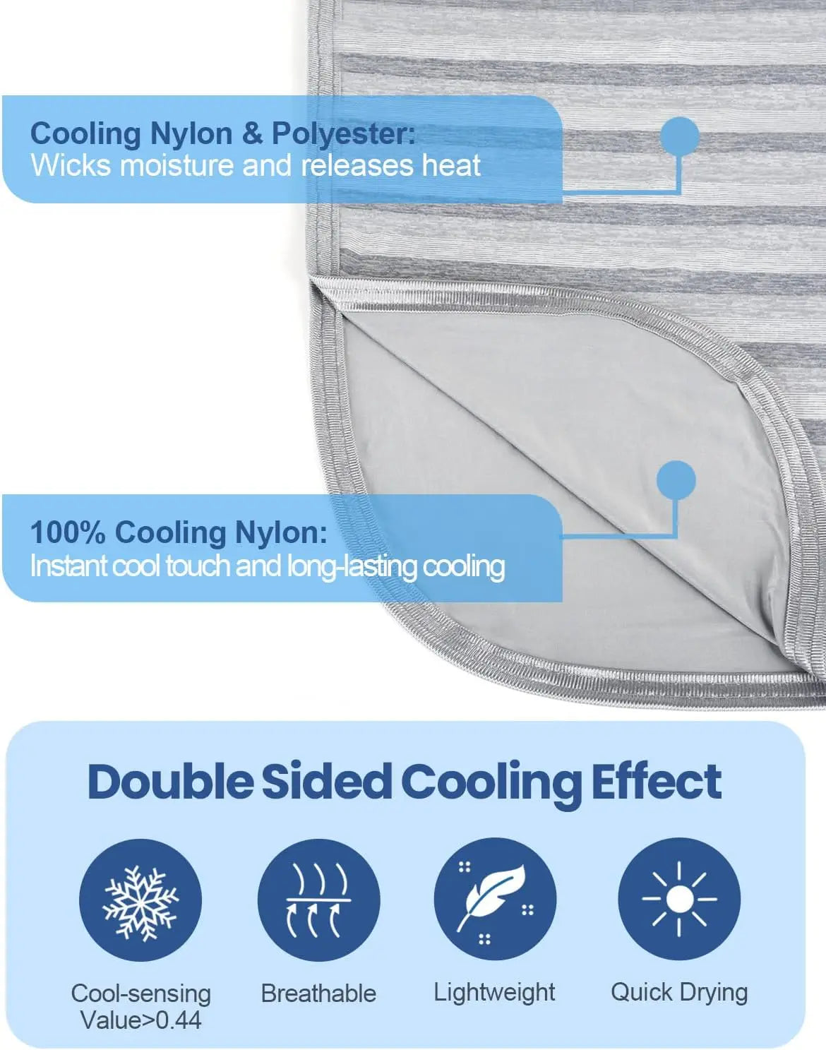 Cooling Throw Blanket for Hot Sleepers,Double Sided Cold Effect, Lightweight Breathable Summer Bed Blanket for Couch, Transfer H