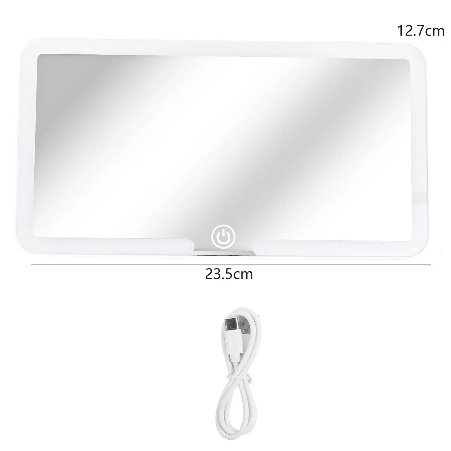 LED Car Makeup HD Mirror Sunshade Makeup Hanging Mirror Ultra Thin USB Charge Autom Cosmetic Mirror Touch Screen Dimmable Light