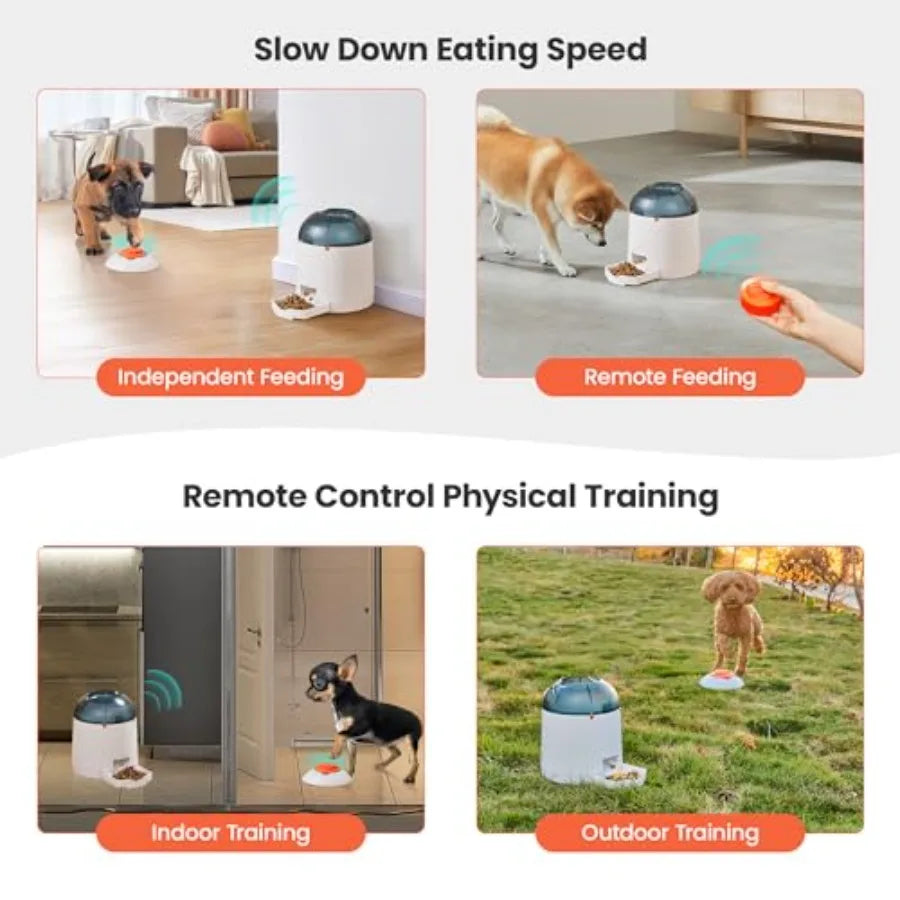 Dog Puzzle Feeder Toy, Interactive IQ Training, Electronic Treat Dispenser, Automatic Rechargeable with Remote for Food Dispens