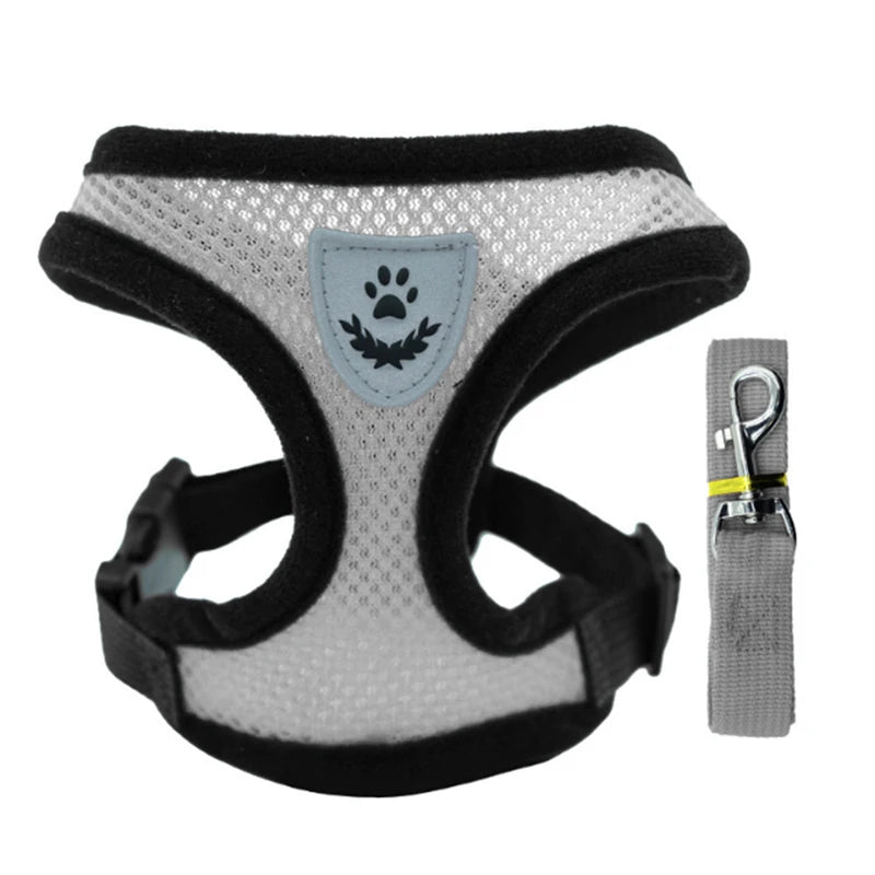 Dog Vest Walking Leash For Puppy Dog Cat Collar Polyester Adjustable Mesh Dog For Small Medium Pet Accessories