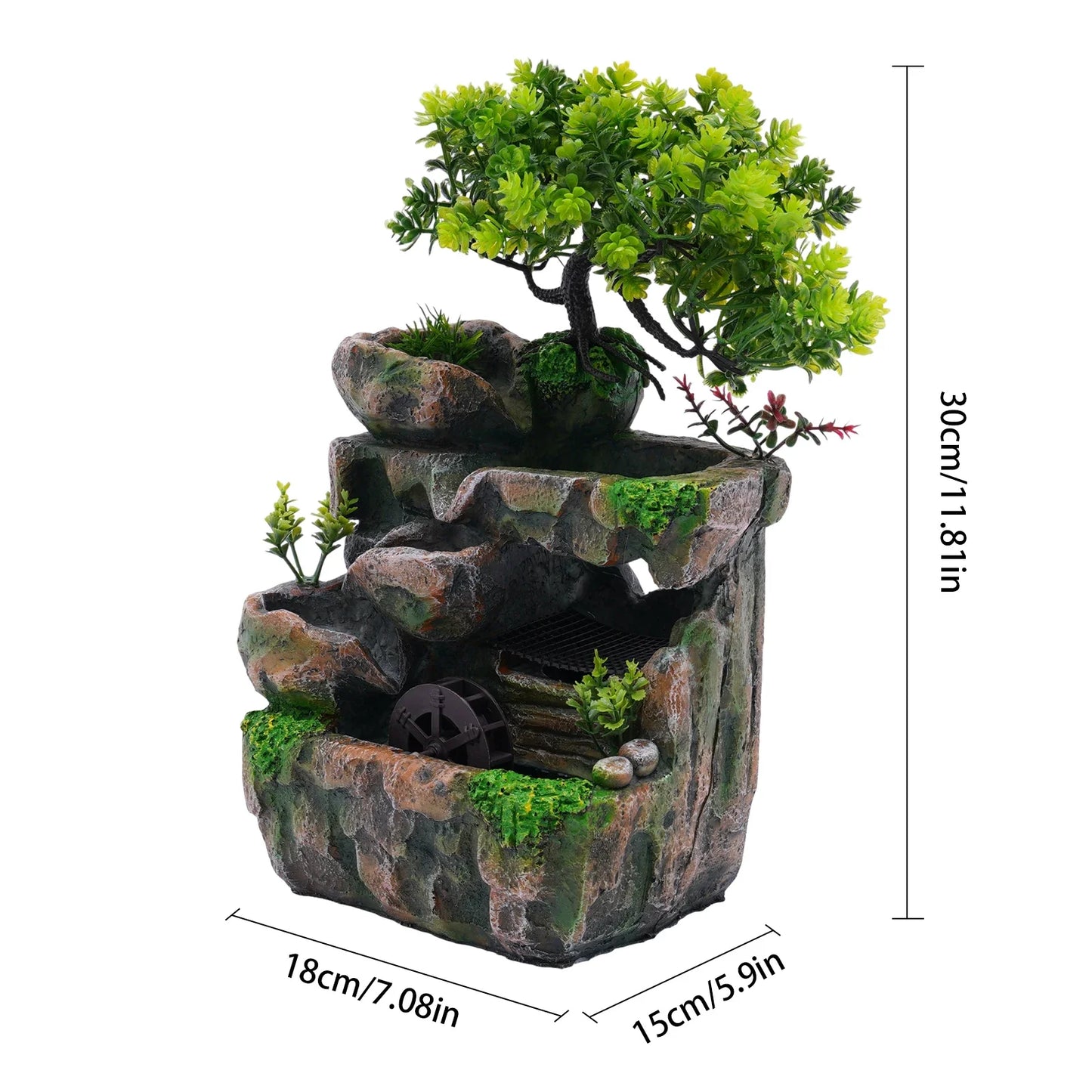 Tabletop Waterfall Fountain For Indoor Use With Pump And LED