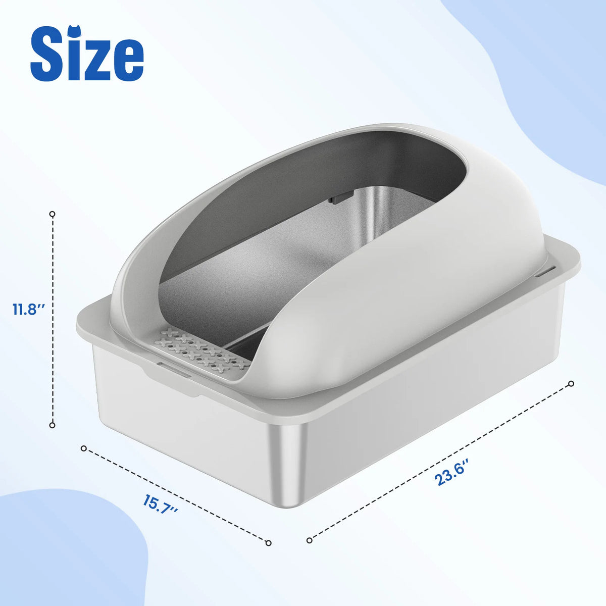 Stainless Steel Cat Litter Box with Lid and Scoop