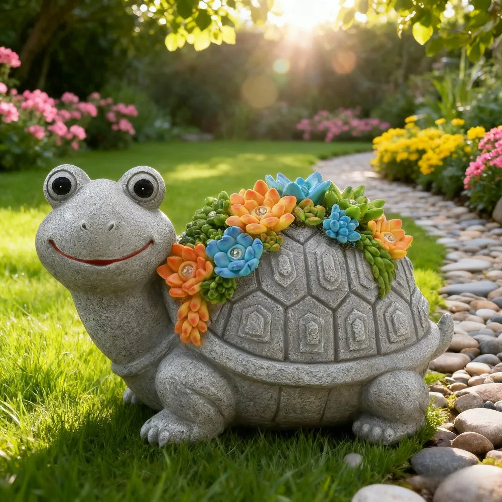 Solar Garden Turtle Elephant Dragon Statue Light Decor For Outdoor