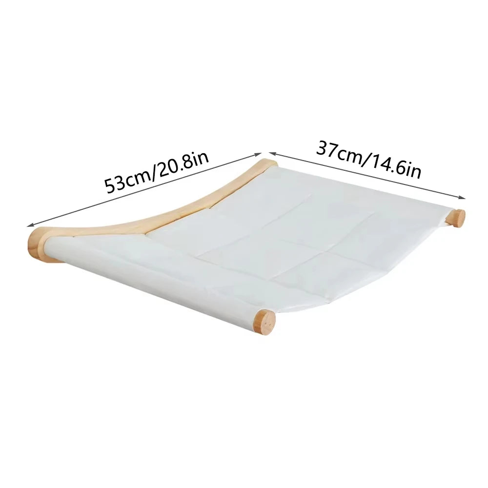 Wall-Mounted Wooden Cat Bridge with Sisal Platform