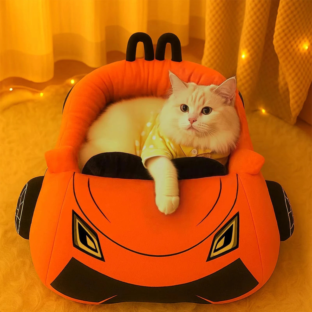 Supercar Cat Bed with Washable Pillow