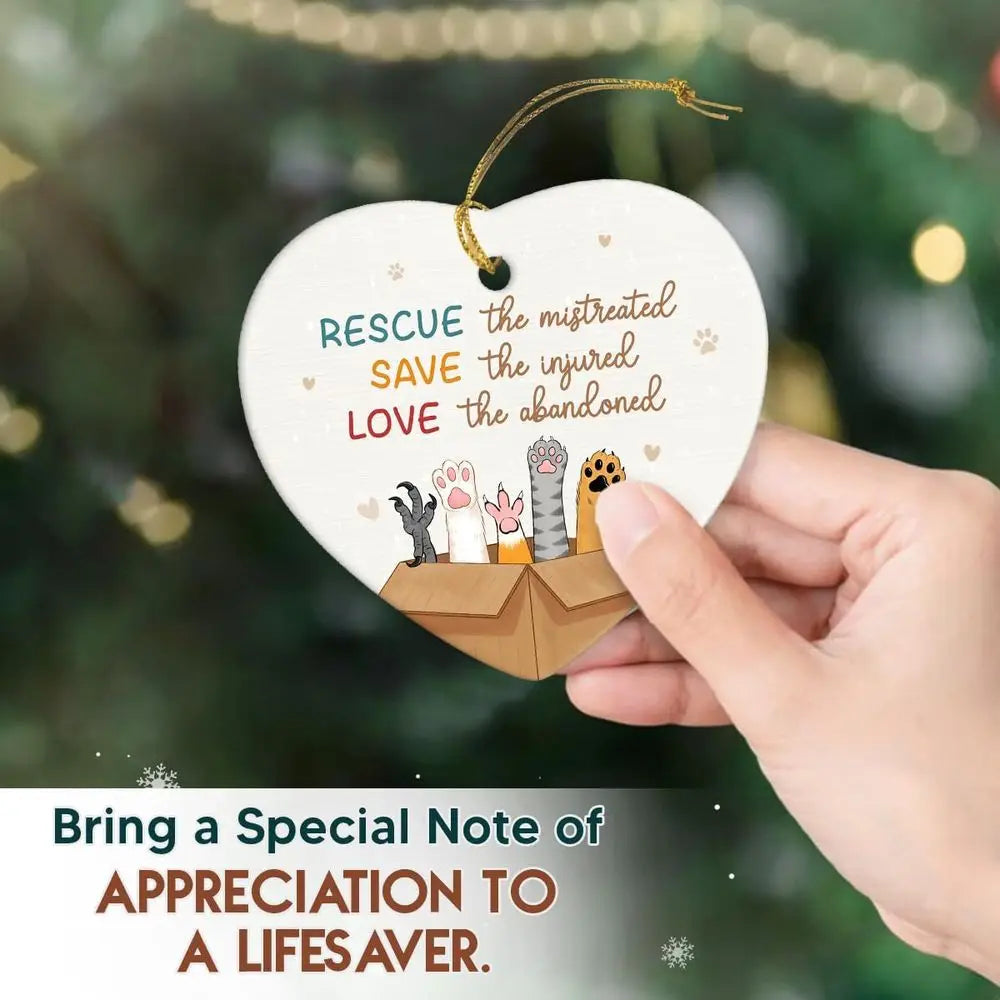 Animal Rescue Gifts 2025 - Indoor Christmas Decorations, Pet Ornaments for Christmas Tree, Ceramic Pet Ornament, Veterinarian Gi