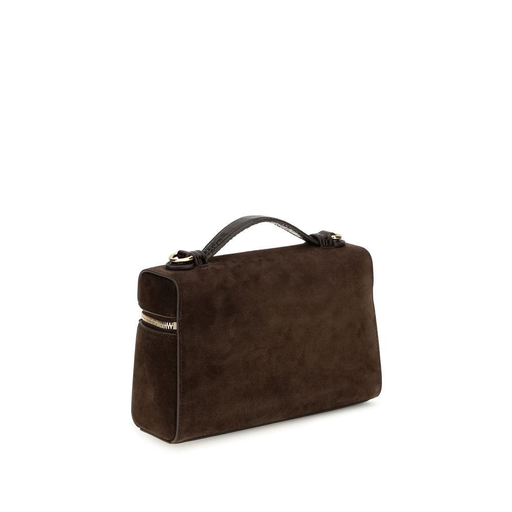 Tory Burch Romy Slim Suede Top Handle Bag Elegant Design