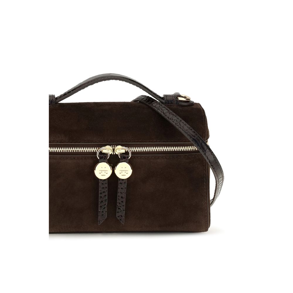 Tory Burch Romy Slim Suede Top Handle Bag Elegant Design