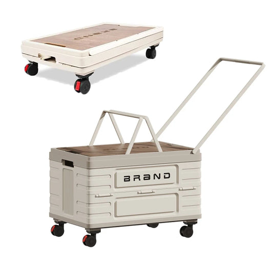360° Rotating Foldable Storage Cart Heavy-Duty Organizer With Silent Wheels