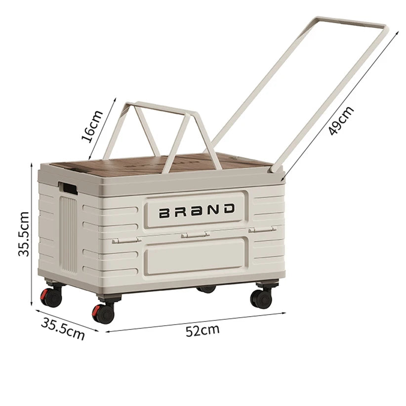 360° Rotating Foldable Storage Cart Heavy-Duty Organizer With Silent Wheels