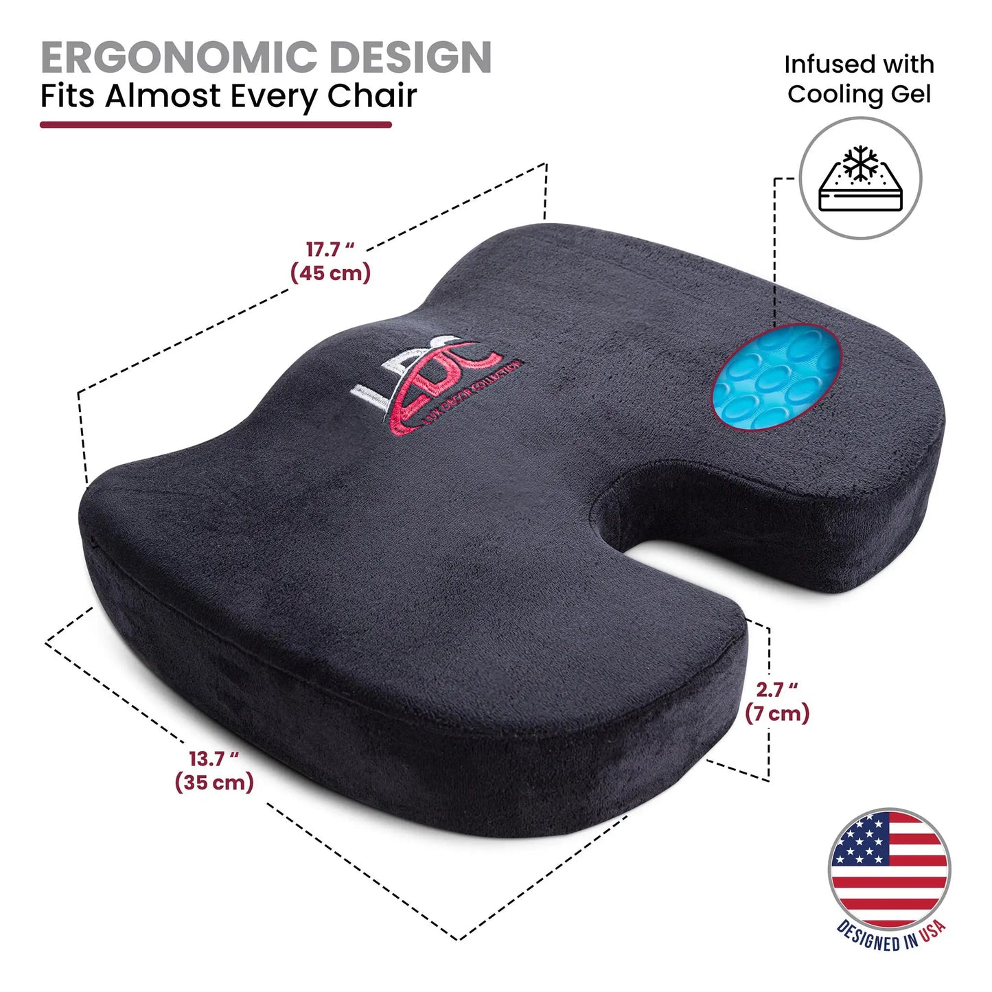 Premium Gel Memory Foam Car Seat Cushion For Back Pain