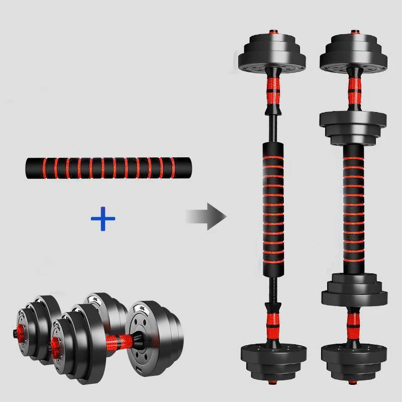Adjustable Dumbbell and Barbell Set With Anti Slip Grip For Home Gym