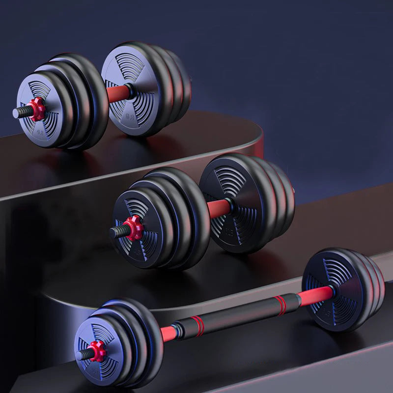Adjustable Dumbbell and Barbell Set With Anti Slip Grip For Home Gym