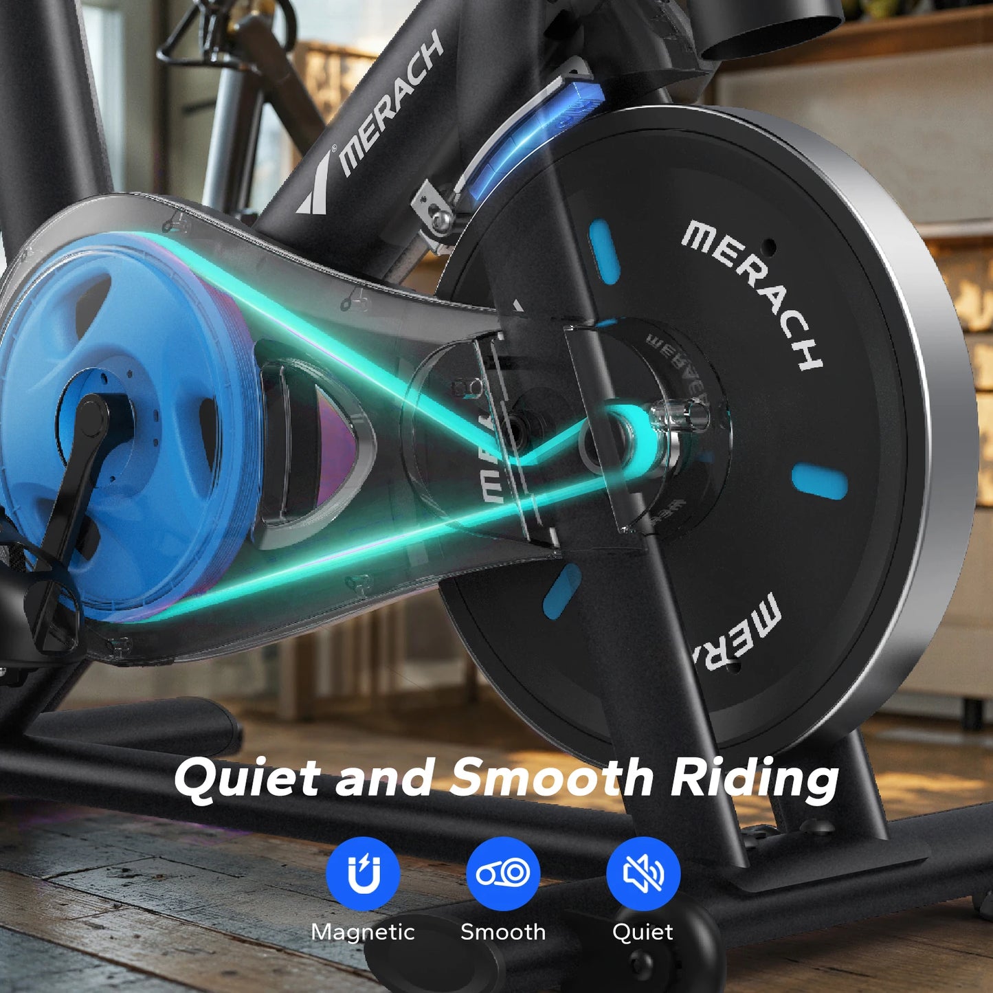 MERACH Magnetic Indoor Exercise Bike With Exclusive App And Low Noise Brake Pad