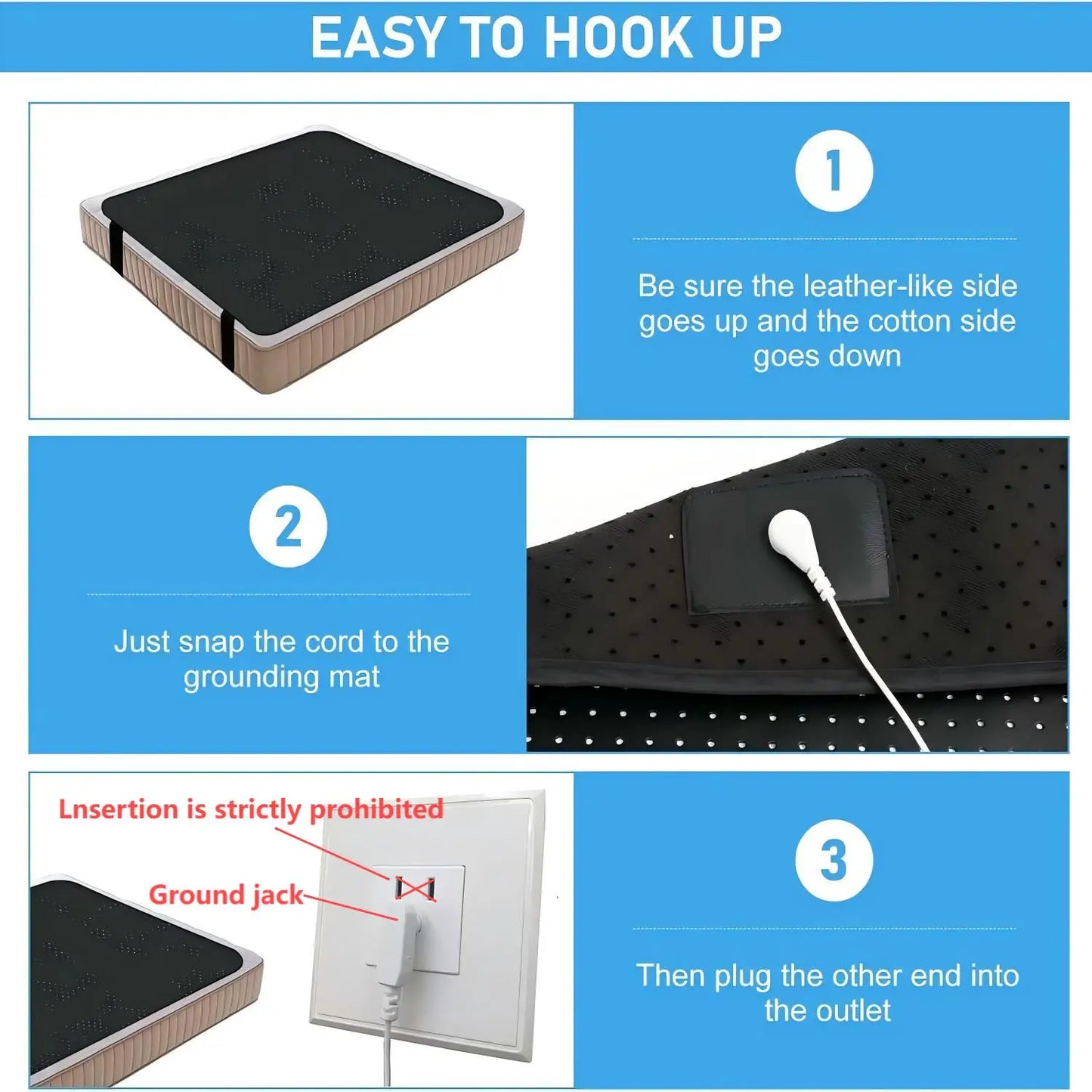 Grounding Sheet and Mat Combo Perforated 100 Percent Conductive Leather