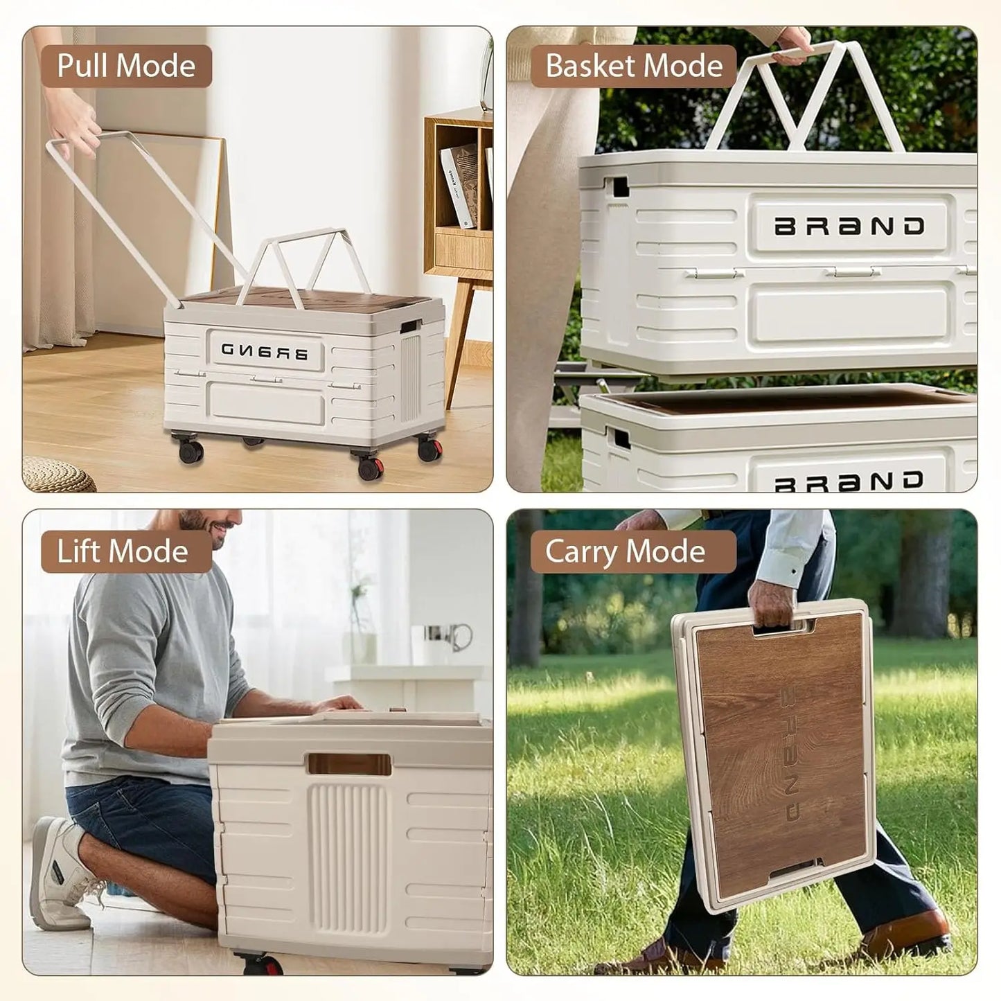 360° Rotating Foldable Storage Cart Heavy-Duty Organizer With Silent Wheels