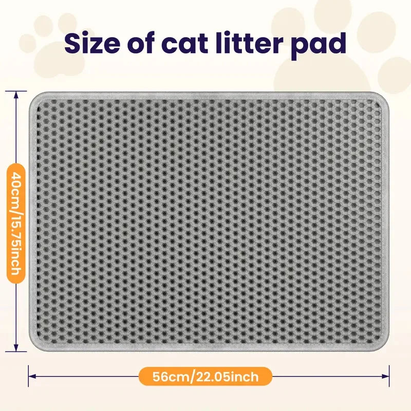 Cat Litter Mat Water Urine Proof Double Layer Pet Foldable Cat Litter Trapping Pet Carpet Bed Pads Waterproof EVA Cat Litter Mat For Cats Pet Clean Supplies