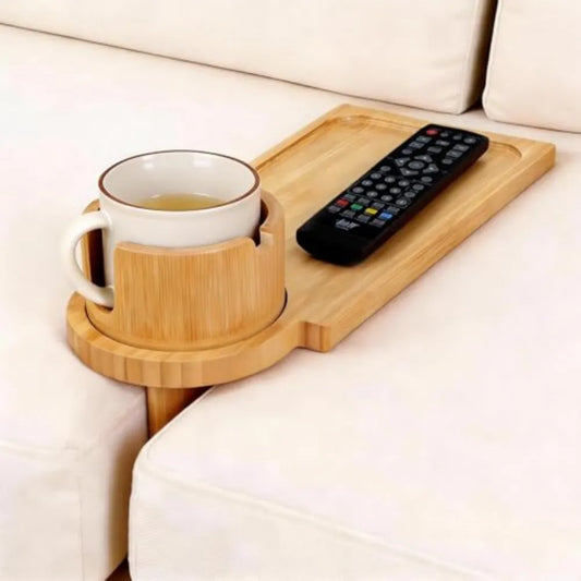 Bamboo Sofa Arm Tray with Cup Holder