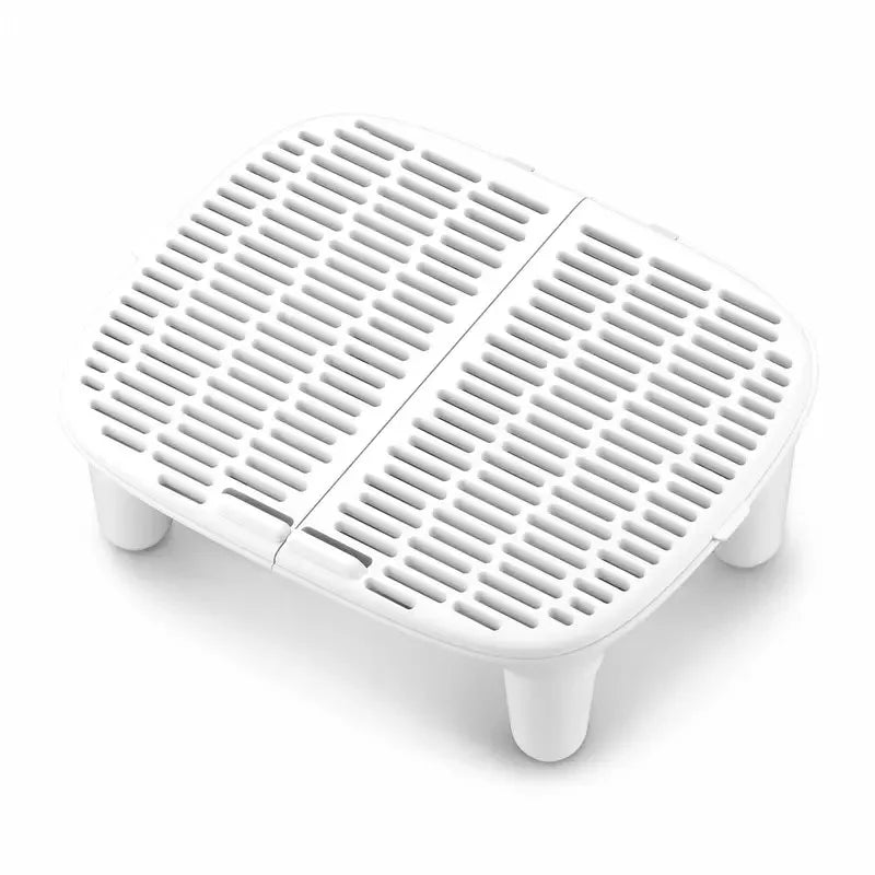 Cat Litter Ramp Plastic Kitten Litter Box Footboard Anti-carrying Cat Litter Pad for Cat Kitten Pet Cleaning Supplies Compatible with Self-Cleaning Litter Box（White）