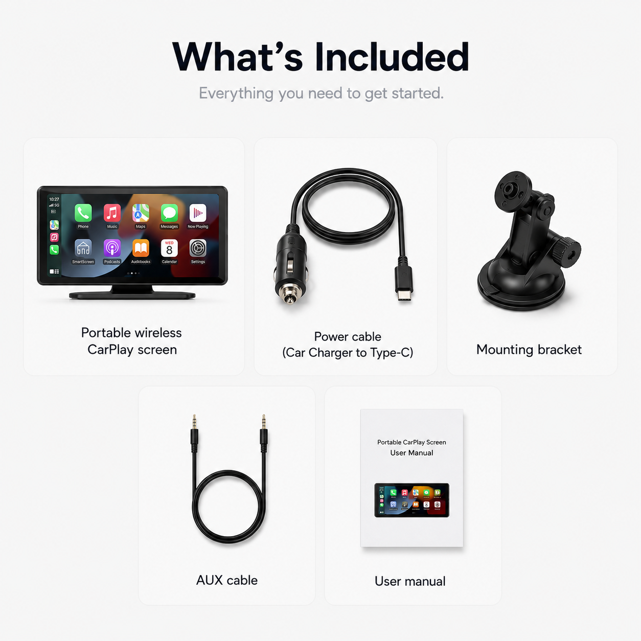 Wireless CarPlay And Android Auto Display For Vehicles