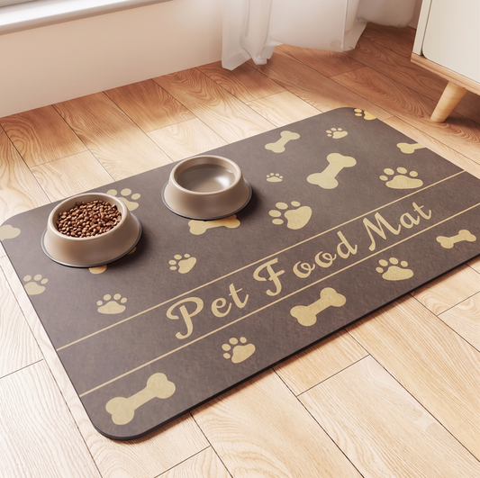 ThePetzStore Quick Dry Diatomite Pet Feeding Mat Keeps Floors Dry