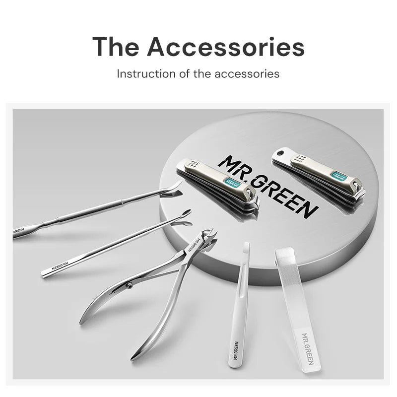 MR.GREEN Stainless Steel Manicure Pedicure Set With Nail Clippers And Scissors