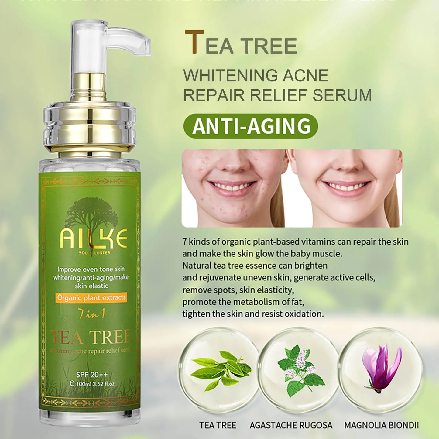 AILKE Face And Body Whitening Serum, Hydration Moisturizing, Dark Spots Remover, Skin Glowing, Even Skin Tone, 100ML/3.52 OZ