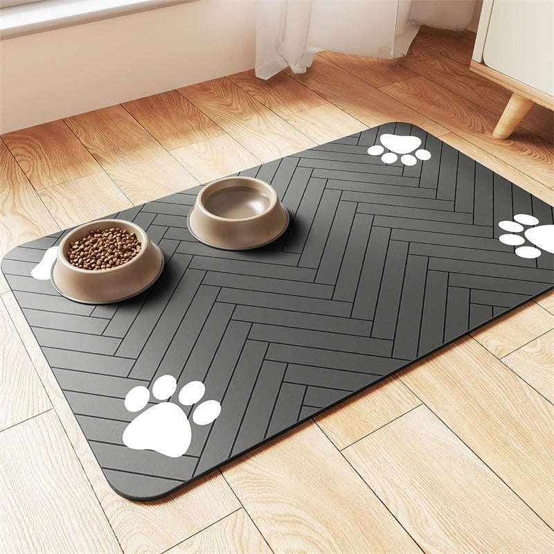 ThePetzStore Quick Dry Diatomite Pet Feeding Mat Keeps Floors Dry