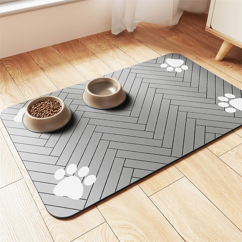 ThePetzStore Quick Dry Diatomite Pet Feeding Mat Keeps Floors Dry