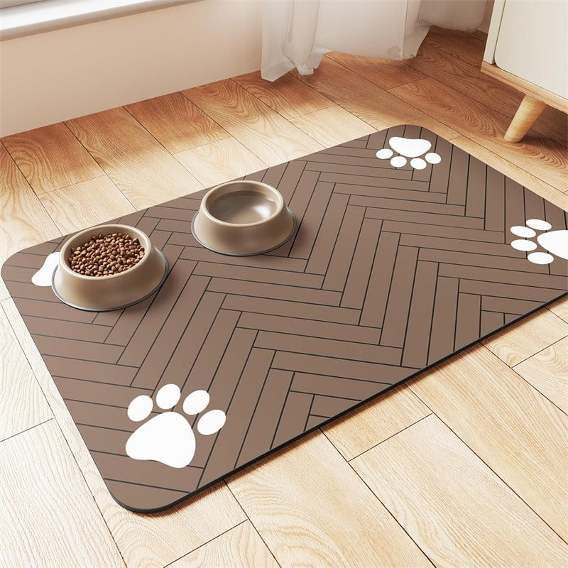 ThePetzStore Quick Dry Diatomite Pet Feeding Mat Keeps Floors Dry
