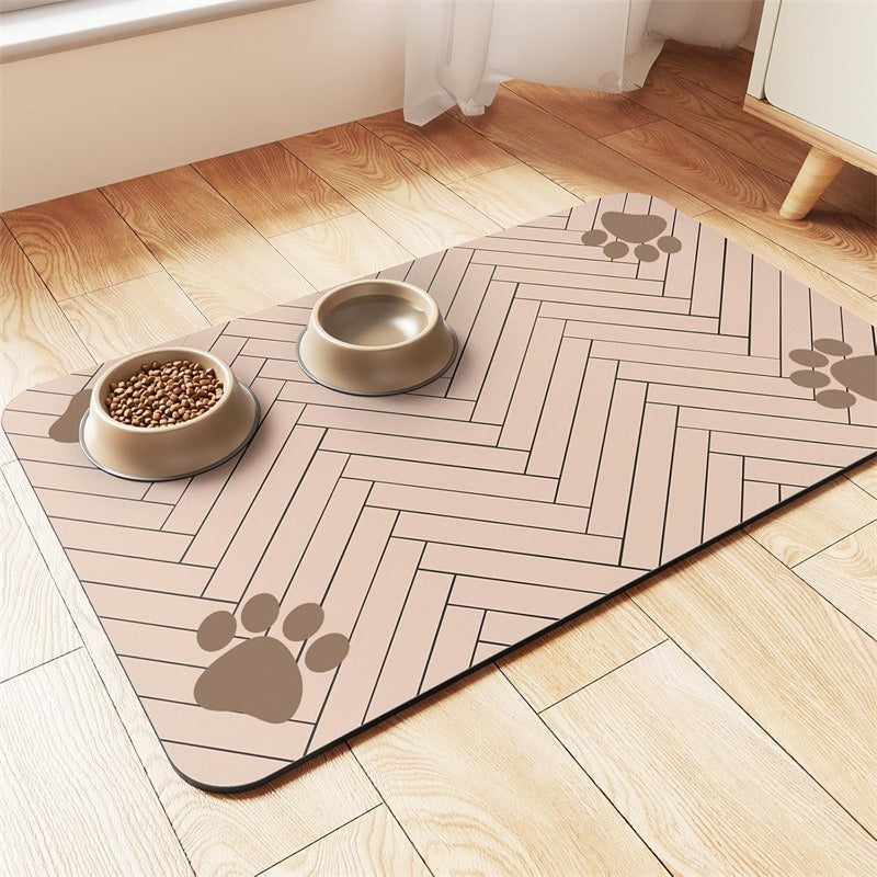 ThePetzStore Quick Dry Diatomite Pet Feeding Mat Keeps Floors Dry