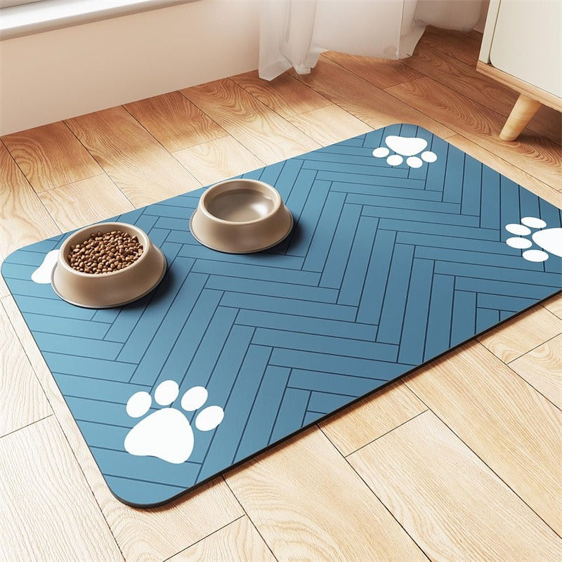 ThePetzStore Quick Dry Diatomite Pet Feeding Mat Keeps Floors Dry