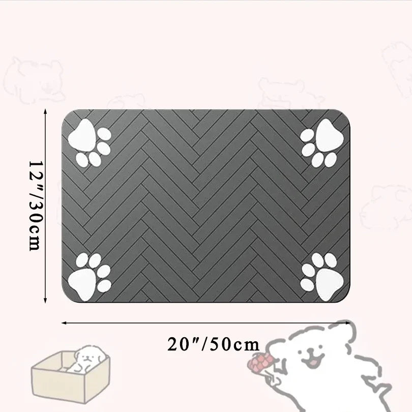ThePetzStore Quick Dry Diatomite Pet Feeding Mat Keeps Floors Dry
