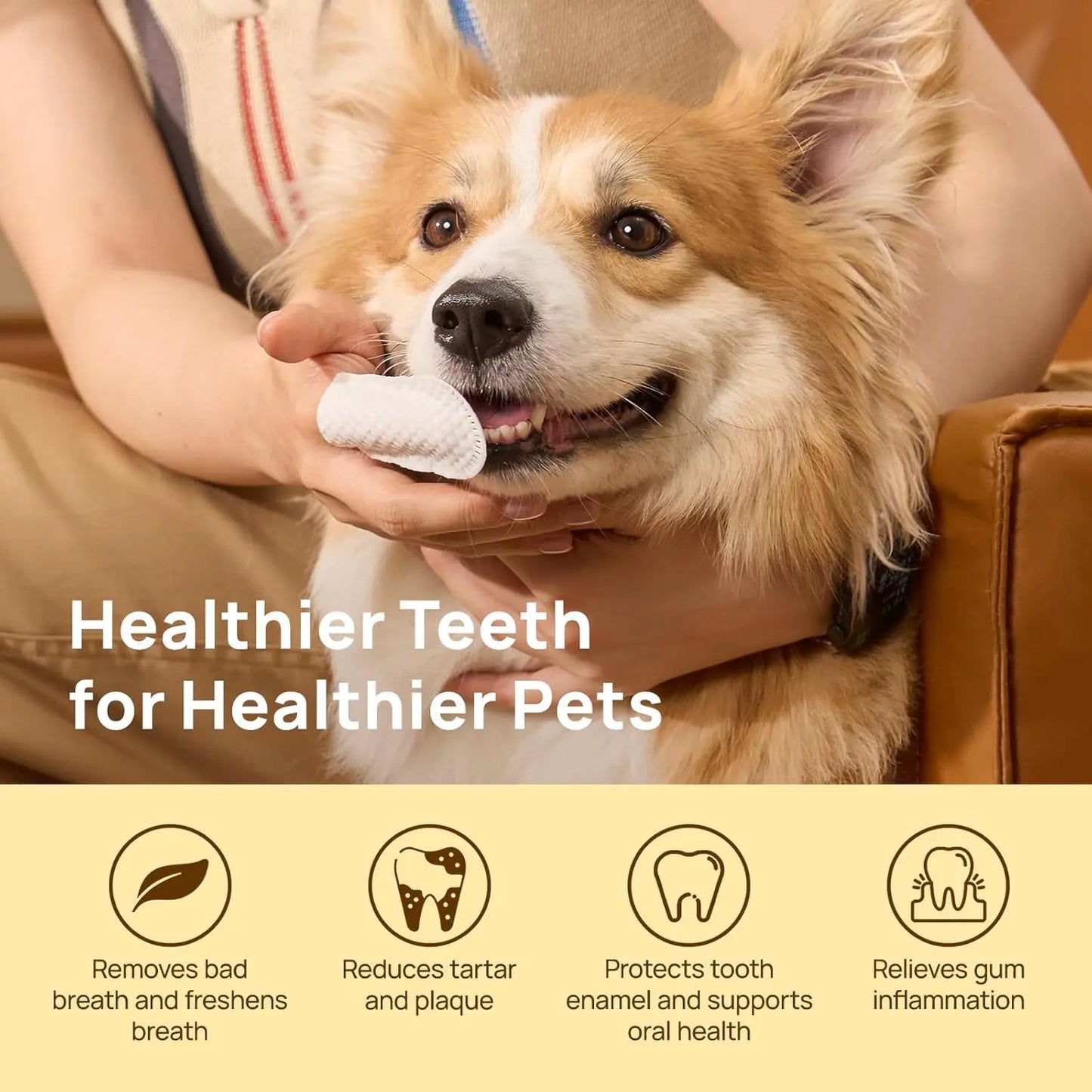 Pet Teeth Cleaning Wipes for Dogs and Cats Vet Recommended