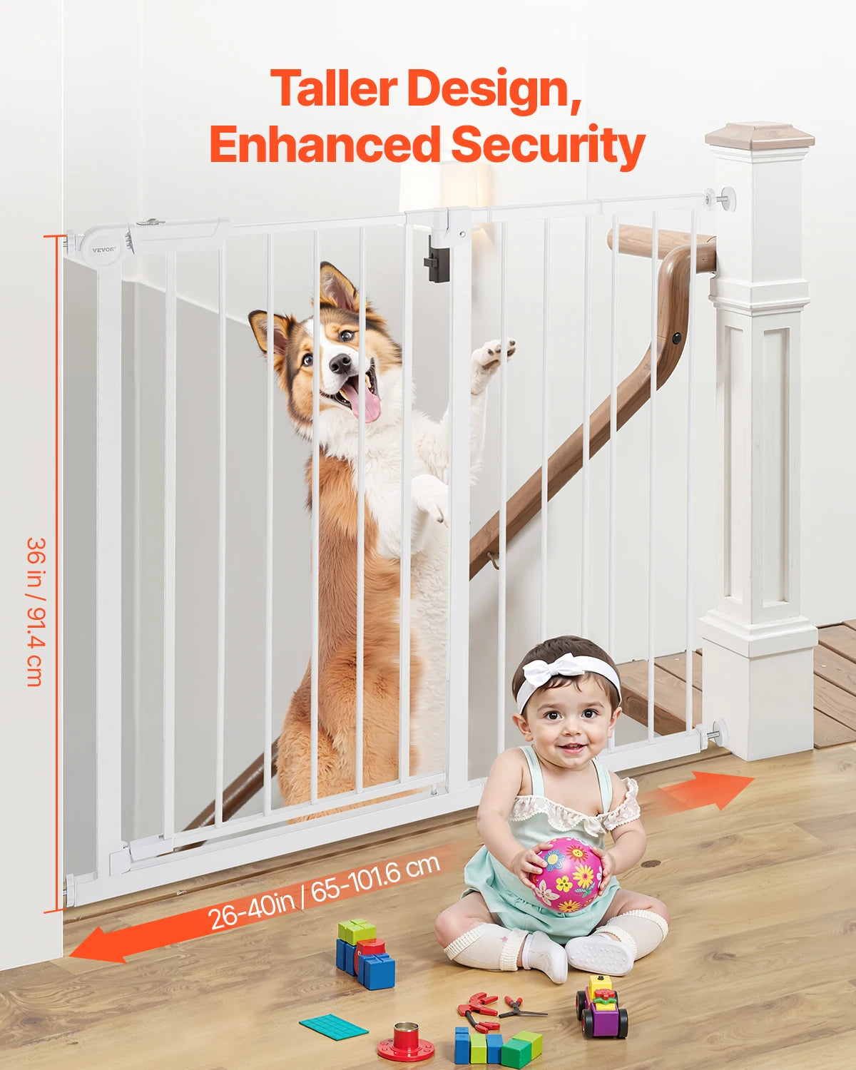 Pressure-Mount Walk-Through Pet and Baby Gate