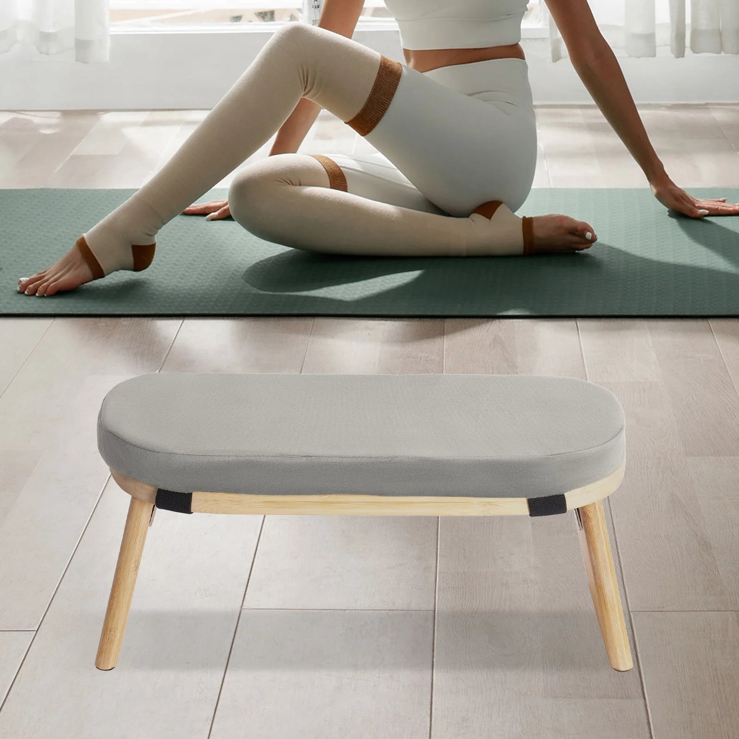 Bymaocar Foldable Meditation Bench For Kneeling Yoga And Prayer