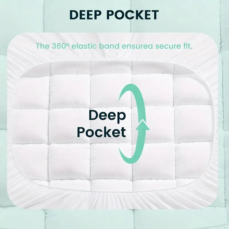 HGETVE Extra Thick Mattress Topper 1000Gsm Cooling Noiseless Breathable