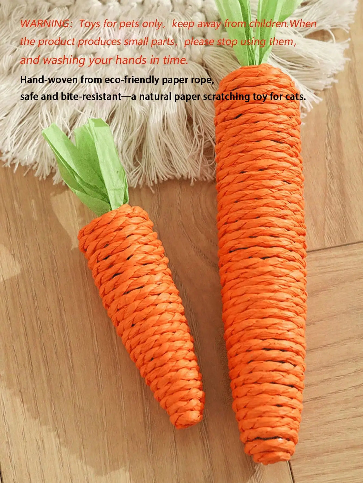 Carrot Paper Rope Cat Chew Toy